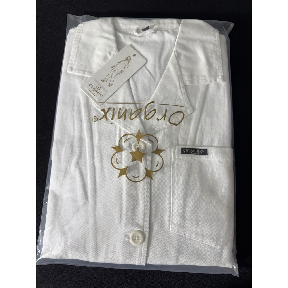 Organix Scrub Top Size S White New With Tags Short Sleeve‎ Utility Work Shirt